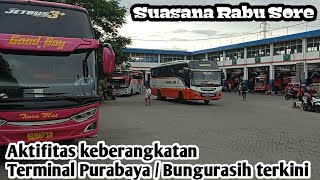 Aktifitas keberangkatan terminal Purabaya terkini Rabu sore