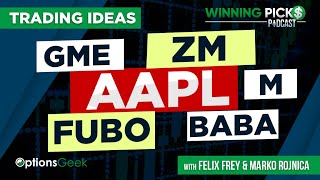 Winning Pick$ Podcast - Episode #8: $AAPL, $ZM, $GME, $FUBO $BABA, $M, $CLSK
