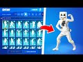 Fortnite MARSHMELLO Skin Doing All Icon Series Emotes & Dances