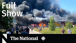 CBC News: The National | Ukraine mall bombed, Baggage delays, Living organ donors
