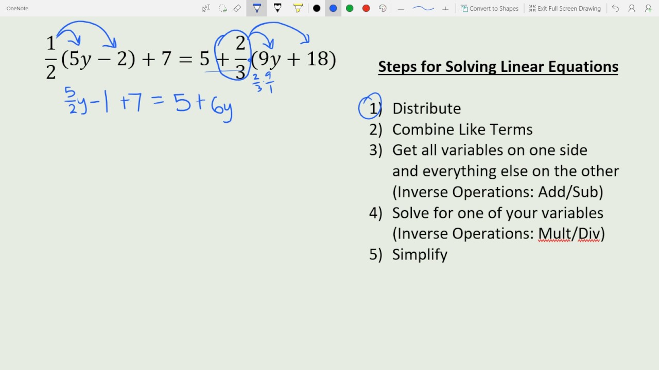 Solving One Step Linear Equations Solving One Step Linear Equations