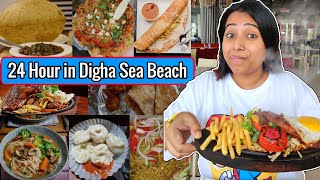 I only Ate at Digha Sea Beach for 24 Hours | Exploring new Restaurants and Food😋🌊