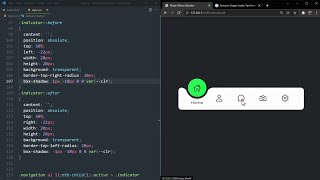 Magic Navigation Menu Indicator | Magic Curve Outside Animation Hover Effects #css #javascript #html