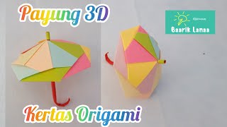 Melipat Payung 3D Dari Kertas Origami _ Cara Melipat