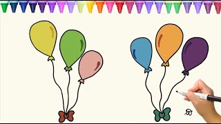 🎈Disegniamo e Coloriamo dei Palloncini Per Bambini🎈- Disegna e Colora