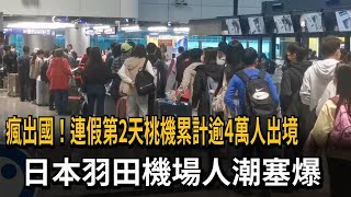 瘋出國！連假第2天桃機累計逾4萬人出境　日本羽田機場人潮塞爆－民視新聞