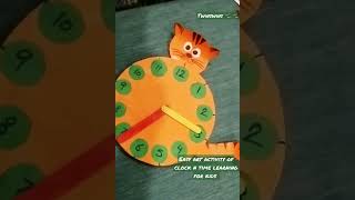 twinswins art #youtube #kidsfun #how #best clocks activity# easy ideas#art for kids#cat clock