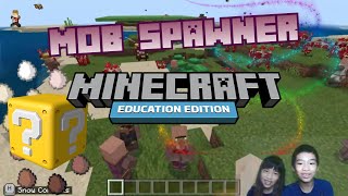 How to Code MINECRAFT: *CAVE COMMAND - MOB SPAWNER* in Minecraft: Education Edition with PYTHON