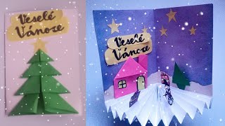 vánoční výroba z papíru/vánoční přáníčka z papíru/DIY Christmas cards