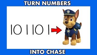 Paw Patrol ! How To Draw Chase From Numbers 101101 For Beginners