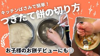 【キッチンばさみで簡単！】つきたてのお餅の切り方 〜お子様のお餅デビューにも◎〜