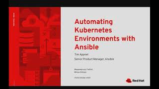 OSAD 2020: Tim Appnel - Automating the Management of Kubernetes Applications with Ansible