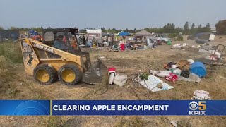 Crews Clear North San Jose Homeless Encampment on Apple Property