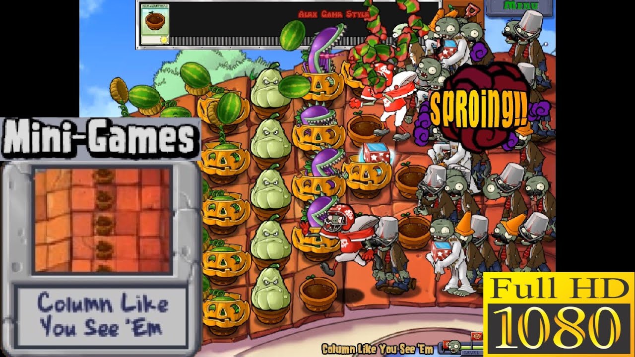 Plants Vs. Zombies - Column Like You See 'Em Mini-Games - Classic PC HD ...