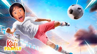 Play Soccer with Ryan! Kaji Family Fun Sports and Games!