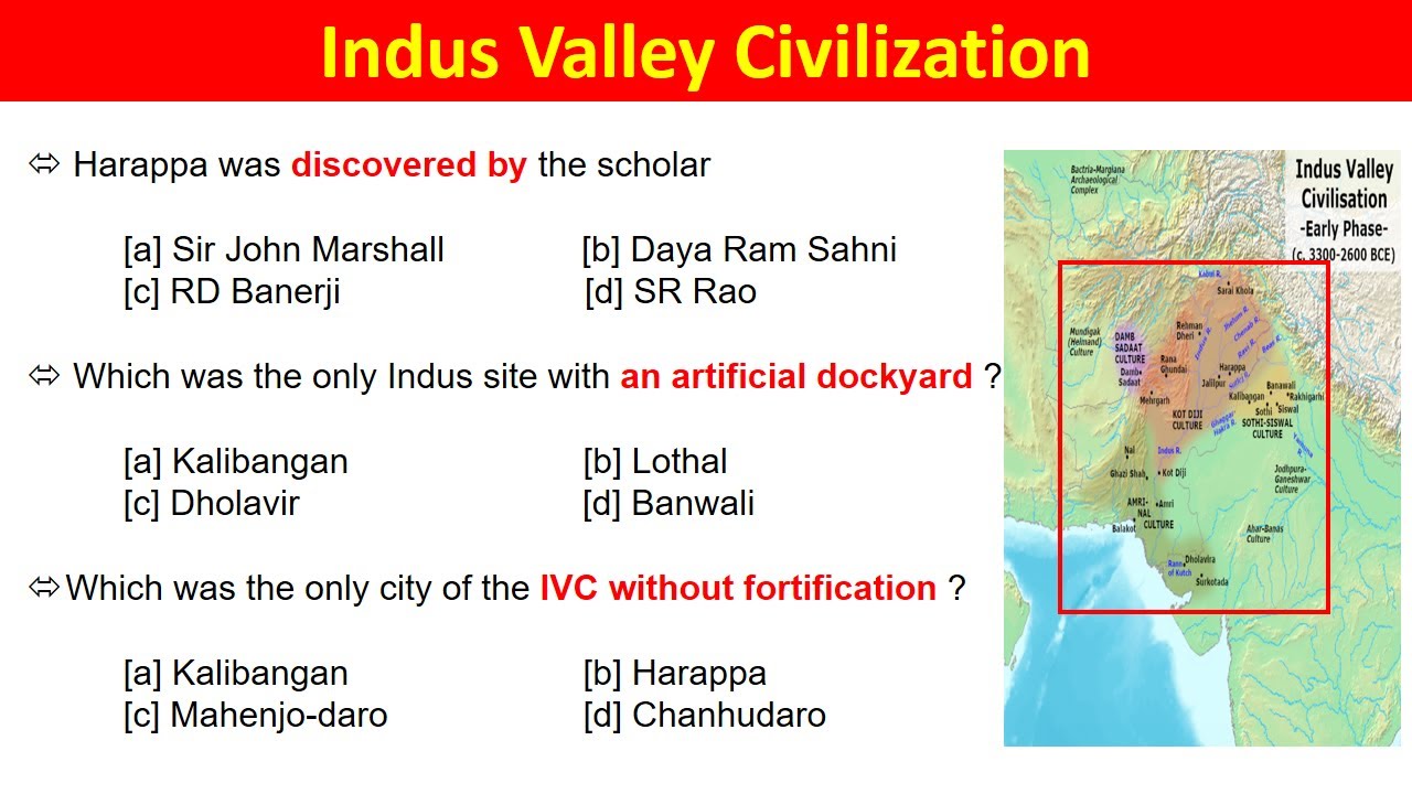 Indus Valley Civilization MCQ / Harappa Civilization / Ancient History ...