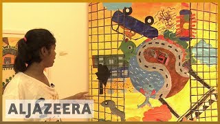 India art exhibition showcase painting by vulnerable children