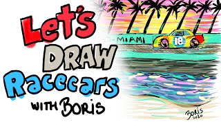 How to Draw a Kyle Busch's M&M'S racecar at Homestead-Miami Speedway!