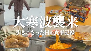 【大雪の日】揚げパン作ったり辛ラーメン食べる日の食事記録【買いだめ】