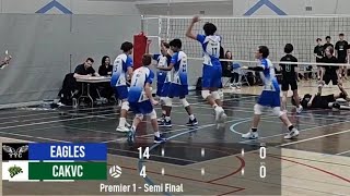 U14 Boys Premier 1 - Semi Final - YYC Eagles Black vs CAKVC Black