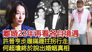 離婚22年再看各自境遇，許晉亨步履蹣跚拄拐行走，何超瓊60歲未婚無子，何超瓊終於說出婚姻真相︱何超瓊︱許晉亨︱李嘉欣#HK豪門秘事