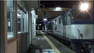 📹…直前で…減光してくれました…【EF64重連】1008号機1010号機　石油貨物列車　中央西線洗馬駅…(^^;)