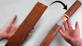 Japanese TANTO from a Rusty LEAF SPRING