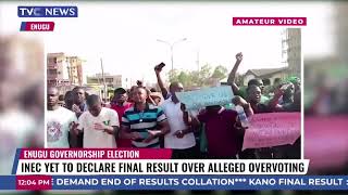 Protest Breaks Out At Enugu's INEC Collation Center Over Alleged Over Voting