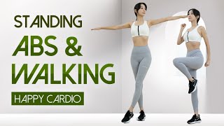 20 MIN STANDING AB & WALKING CARDIO WORKOUT l Best Workout Routines for FLAT STOMACH &SLIM FULL BODY