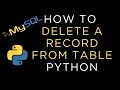 MySQL query delete record with python programming language for beginners