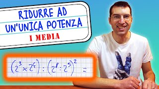 ESPRESSIONE con PROPRIETÀ delle POTENZE: ripasso regole, esempio svolto [1ᵃ Media Tutorial genitori]