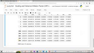 Scaling and Variance Inflation Factor VIF in Jupyter Notebook