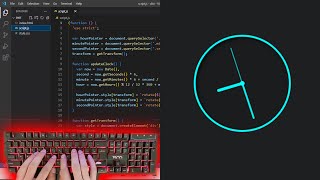 ASMR Programming - Neon Analog Clock Using HTML CSS & JavaScript - No Talking