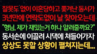 실화사연-잘못없이 이혼당하고 쫓겨난 동서가 3년만에 날 찾아오는데 “형님, 제가 재밌는거 하나 알려줄까요?” 동서손에 이끌려 시댁에 쳐들어가자 상상도 못할 상황이 펼쳐지는데...