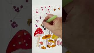 Easy Forest Garland in Watercolor - Watch this, then watch the full tutorial! #shorts