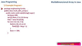 Multidimensional Array in Java Programming