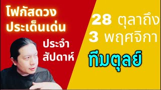 “โฟกัสดวงราศีตุลย์: ประเด็นเด่นประจำสัปดาห์นี้” 28 ตุลา - 3 พฤศจิกา by ณัฐ นรรัตน์