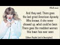 Taylor Swift - The Last Great American Dynasty [HD Lyrics]