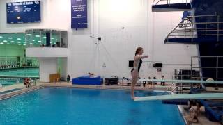 Ali House Diving, 201B, back dive pike, 3m, University of Buffalo, 10-26-14