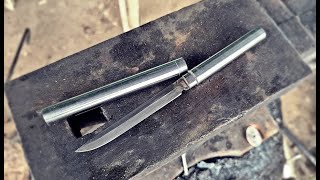 making a stainless steel pipe knife EUNJANGDO