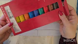 Filling Winsor and Newton portable classic WC palette(review)with winsor and Newton Designer gouach