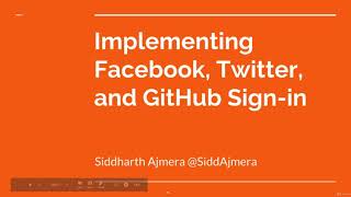 Implementing Facebook, Twitter, and GitHub Sign-in