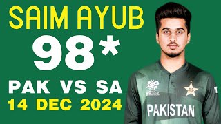 Saim Ayub's Classic Knock | Unbeaten 98 vs South Africa | 2nd T20 Highlights