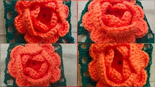 Easy woolen Rose crochet making 🌹