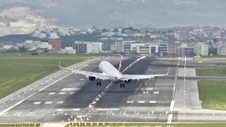 IMPRESSIVE Landings with GUSTY CROSSWINDS at Lisbon Portela Airport