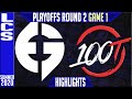 EG vs 100 Highlights Game 1 | LCS Playoffs Summer 2020 Round 2 | Evil Geniuses vs Hundred Thieves