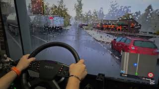 Driving a Bus on Heavy Rain/Moza TSW Gameplay