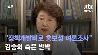 "정책개발비로 홍보성 여론조사"…김승희 측은 반박 / JTBC 뉴스룸