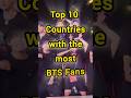 Top 10 Countries with the most BTS Fans | #shorts #shortsfeed #facts #bts #worldfacts