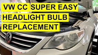 Headlight Bulb Super Fast Replacement On VW Volkswagen CC 2008-2016 - No Tools